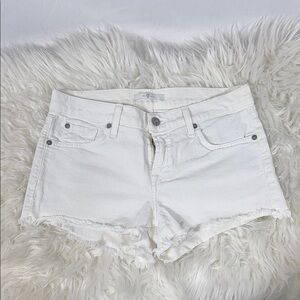 7 For All Mankind White Jean Shorts